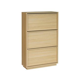 Sweeek Zapatero de madera con 3 cajones estilo decorativo, natural