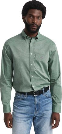 GANT Heren Klassiek Normaal Shirt Met Lange Mouwen (Groen)