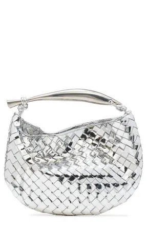 Bottega Veneta Small Sardine Intrecciato Leather Top Handle Bag in Silver/vintage at Nordstrom