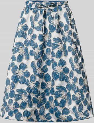 Lollys Laundry Midirock mit elastischem Bund Modell Bristol in Blau, Gr&ouml;&szlig;e XS