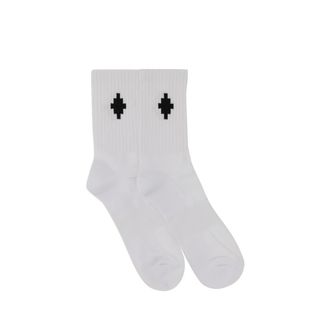 Marcelo Burlon Calcetines de Mezcla de Algod&oacute;n con Patr&oacute;n de Cruz - Underwear - Hombre - Blanco - M