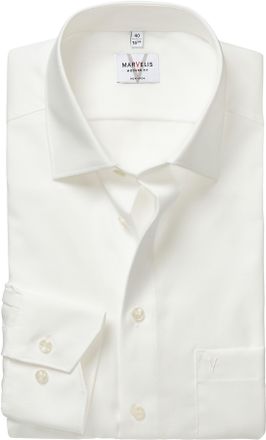 Marvelis Langarmhemd MARVELIS, Herren, Gr. 38, N-Gr, hellbeige, Web, Obermaterial: 100% Baumwolle, normal, 2-Knopf-Manschette, Hemden Langarmhemd, modern fit, 