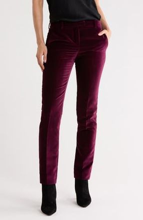 Longchamp Slim Fit Velvet Pants in Plum at Nordstrom Rack, Size 6 Us / 38 Fr