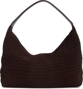 Madewell The Mylie Woven Suede Shoulder Bag in Dark Carob at Nordstrom