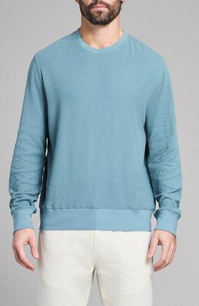 Billy Reid Rib Crinkle Cotton Sweatshirt in Blue at Nordstrom, Size Xx-Large