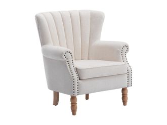 Vente-Unique Sill&oacute;n de tela crema BATOUMI