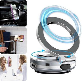 OEM Soporte El&eacute;ctrico Para Tel&eacute;fono Con Ventosa - Soporte Para Vasos - Compatible Con Magsafe - Gris/plata