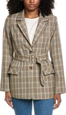 Fate Belted Plaid Blazer