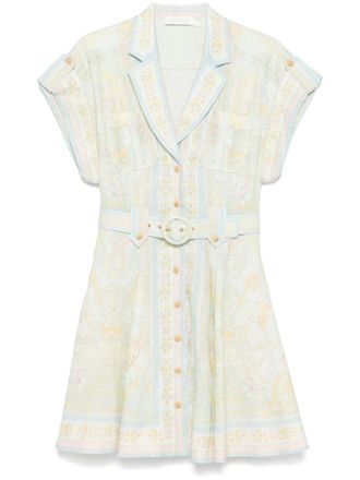 Zimmermann Acacia mini dress - women - Cotton/Linen/Flax - 0 - Green