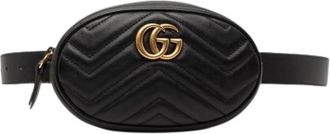 Gucci Pre-owned Quilted Belt Bag - Dames - Vintage Heuptassen - Zwart - ONE Size - Leer - Vintage