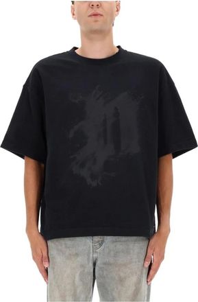 Purple Stacked Tee - Heren - T-shirts - Zwart - M - Katoen - Tops