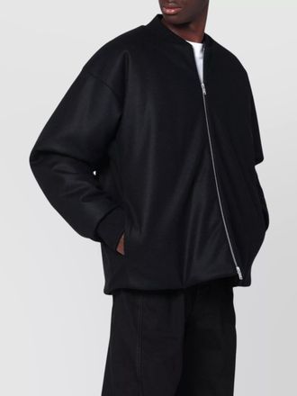 Jil Sander long sleeve coat ribbed collar