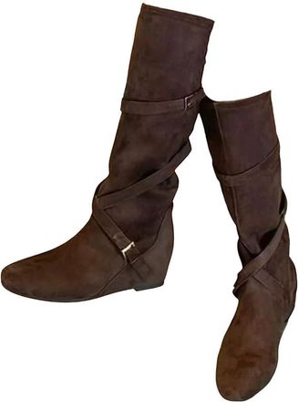 Generic Womens Round Toe High Boots Non Slip Casual Outdoor Elegant Dress Boots