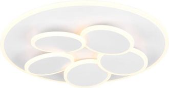 Trio Plafoniera LED, metallo, bianco opaco, 49x7,5x49 cm, Mandala