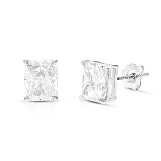 Vir Jewels 2 cttw Radiant Lab Grown Diamond Stud Earrings in 14K Gold With Push Backs For Women