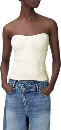 AllSaints Cruz Rib Tube Top in Chalk White at Nordstrom, Size X-Small