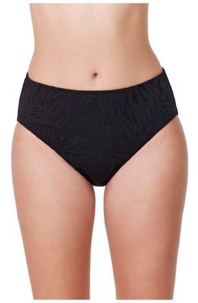 Gottex Skyfall Textured Mid Waist Swim Bottom in Black at Nordstrom, Size 12