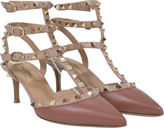 Valentino Womens Leather Rockstud Caged Pump (Authentic Pre-Loved)