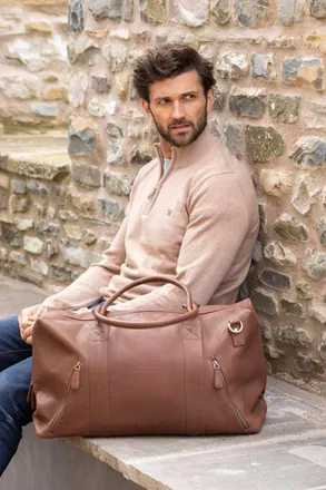 Lakeland Leather Discoverer Large Leather Holdall in Brown