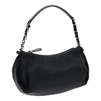 Ferragamo Pre-owned Shoulder Bags, female, Black, Size: ONE SIZE Pre-owned Nylon Shoulder Bag