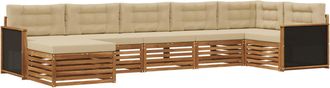 vidaXL Conjunto De Sof&aacute;s De Exterior 7 Uds. Natural Y Beige Vidaxl