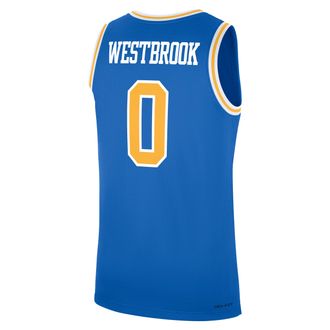 Nike Jordan Mens Russell Westbrook UCLA Bruins Replica Jordan Brand College Basketball Jersey in Blue | JCBJ0A98J18-UKN