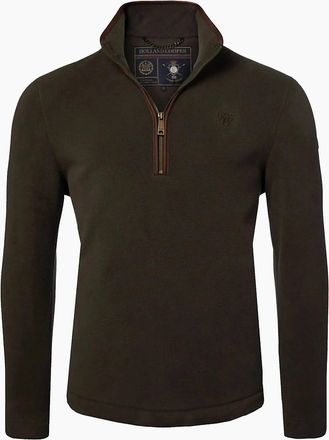 Holland Cooper Mens HOLLAND COOPER COUNTRY FLEECE HALF ZIP KHAKI - Green - Size: 44
