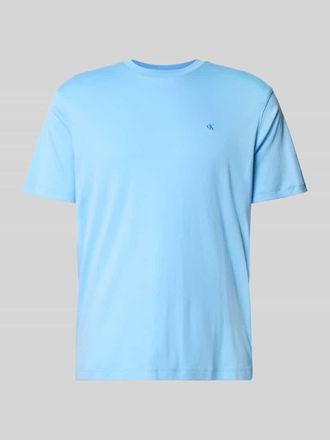 Calvin Klein T-Shirt mit Label-Stitching in Sky, Gr&ouml;&szlig;e L