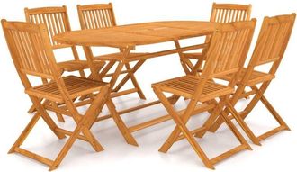 vidaXL Vidaxl - Set Comedor De Jard&iacute;n Plegable 7 Piezas Madera Maciza De Acacia