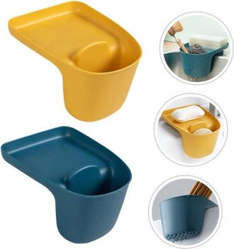 No Brand Juego De 2 Cestas De Drenaje Para Fregadero De Cocina - Colador De Taza Con Dise&ntilde;o De Orificios (rosa, Azul)