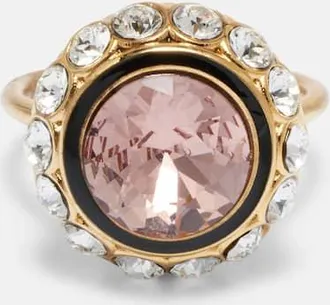 Valentino Anello VLogo in smalto con cristalli