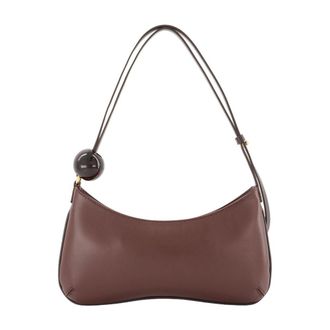 Jacquemus Womens Le Bisou Perle - Jacquemus Leather Brown Cowhide Bags Shoulder-Hobo-Bags