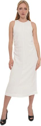 HUGO BOSS Delinna Jurk - Dames - Casual kleedjes - Wit - XL - Linnen - Kleedjes