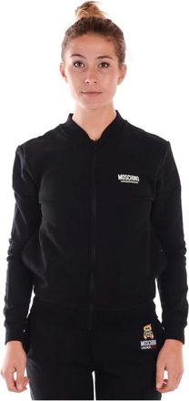 Moschino Capuchontrui - Dames - Vesten met rits - Zwart - XS - Katoen - Hoodies & sweatvesten