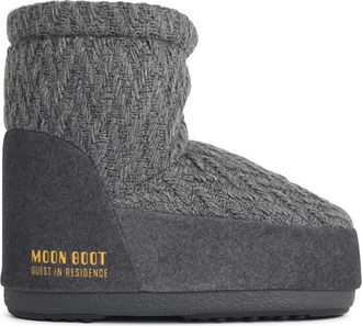 Moon Boot Icon Low Nolace Knit graue Stoffstiefel