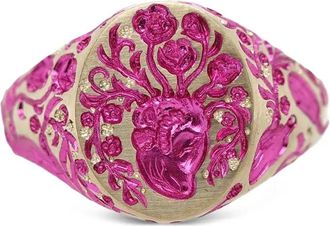 Castro Smith 9kt geelgouden Heart zegelring - YELLOW GOLD