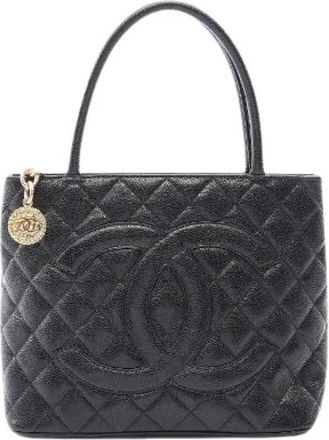 Chanel Pre-owned Caviar Skin Reissue Tote Bag - Dames - Vintage Shopper - Zwart - ONE Size - Leer - Vintage