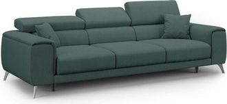 Divani.Store Fusion Sof&aacute; Con Asientos Deslizantes En Tela Suave Antimanchas 260 Cm Verde