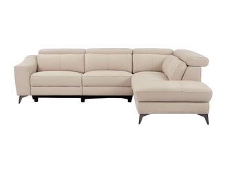 VENTE-UNIQUE.COM Sof&aacute; rinconera piel crema