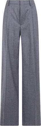 Tagliatore Eileen Tailored Broeken - Dames - Wijde Broeken - Grijs - L - Wol - Broeken