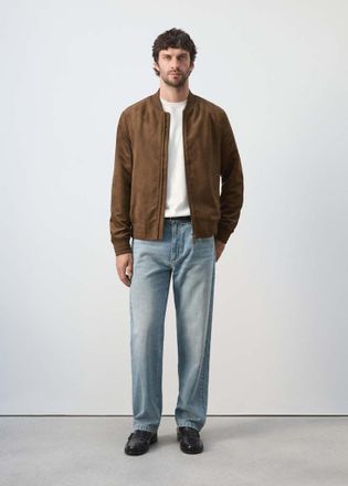 Mango Bomber effetto scamosciato cognac - Uomo - XXL - MANGO MAN