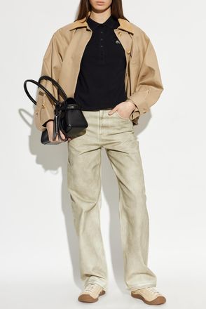 Moose Knuckles Polo Shirt With Logo Patch, Womens, Black