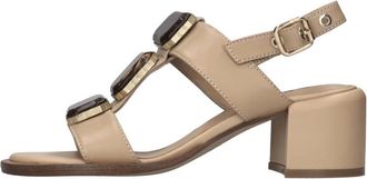 Apepazza Nairobi Sandalen - Dames - Sandalen met hakken - Beige - 36 EU - Leer - Schoenen