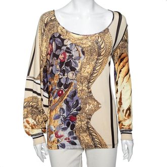 Roberto Cavalli Multicolor Printed Jersey Top