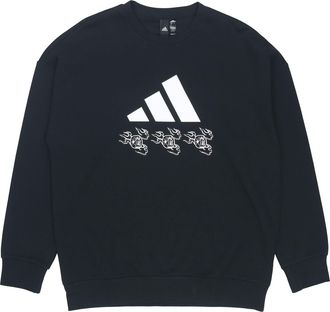 adidas logo Applique Hooded Round-neck Loose Sweater Men Black GM4446