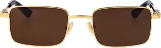Bottega Veneta Rechthoekige Zonnebril - unisex - Zonnebrillen - Geel - 53 MM - Nylon - Accessoires