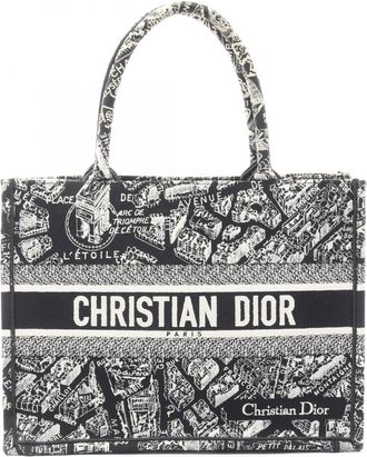 Dior Black White Canvas Tote Bag (Pre-Owned)