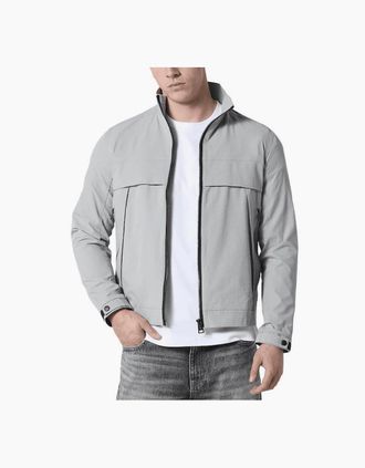 883 Police Mens Brun Seersucker Textured Cool Grey Jacket - Size: 40/Regular