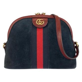 Gucci Pre-owned Cross Body Bags, female, Blue, Size: ONE SIZE Pre-owned Ophidia Leather Shoulder Bag