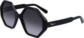 Ferragamo Womens SF1070S-001 SF1070S 55 001 Fashion Sunglasses - Black - One Size